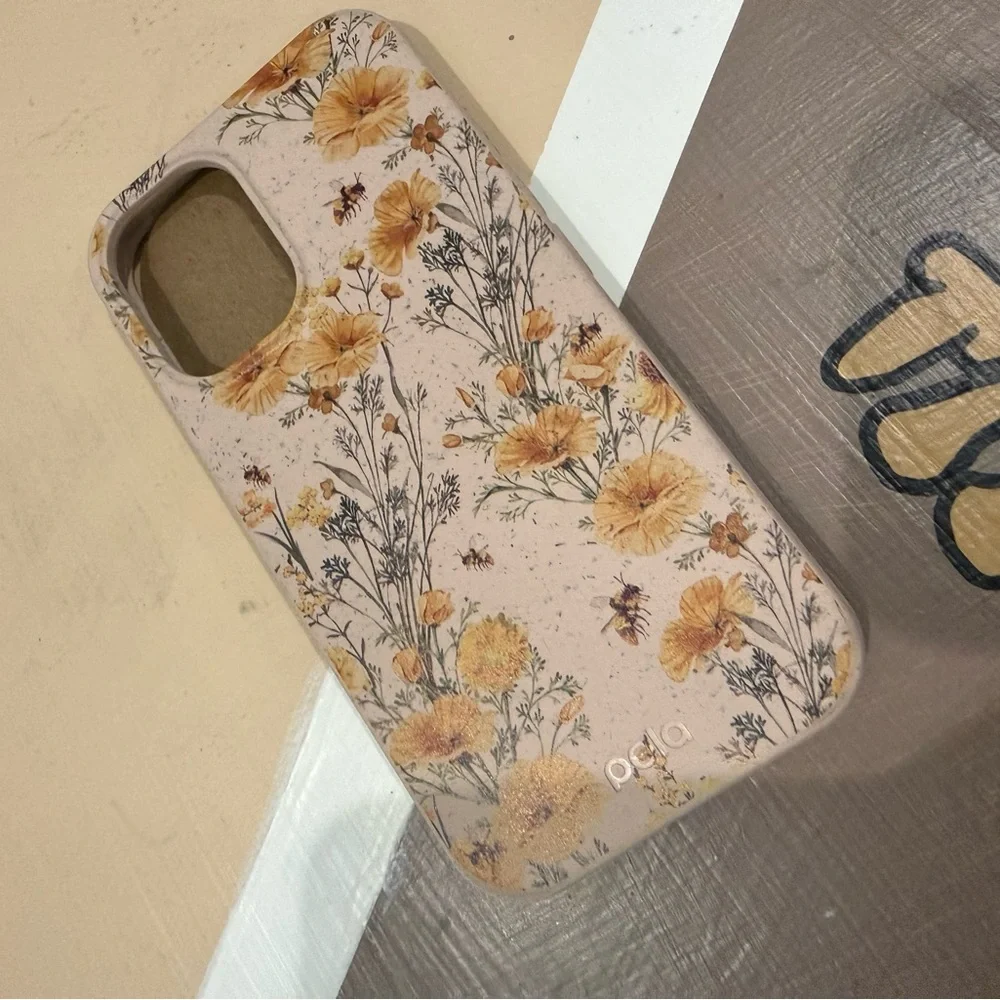 Floral Yellow Bee Eco-Friendly Phone Case - Yellow
